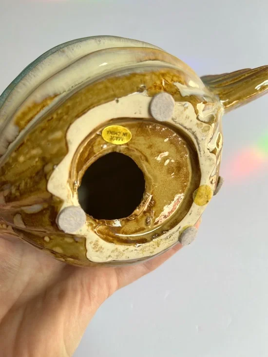 Puffer Fish Home Decor Ceramic 5.25"H X 5.75"L X 3.5"W Free Standing Glazed - Picture 5 of 11